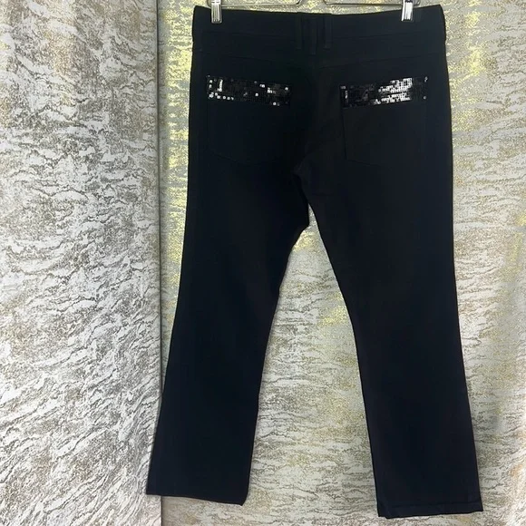 Clockhouse Black Mid Rise Straight Sequins Detailed Jeans Size EU 42 - Picture 8 of 16